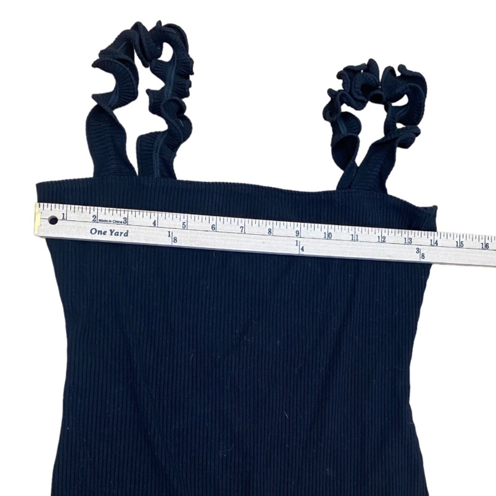 Reformation Hampton Ribbed Bodysuit Ruffle Strap - Picture 10 of 12